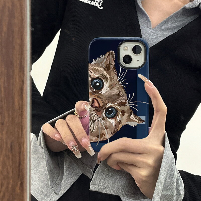 Rakuten - 猫 ねこ ネコ 可愛い おしゃれ どアップ 高級感 イラスト アイフォンケース スマホケース 携帯ケース iphoneX/XS XR XSMAX iPhone11 iPhone12 iphone13 iPhone14 iPhone15 iPhone16