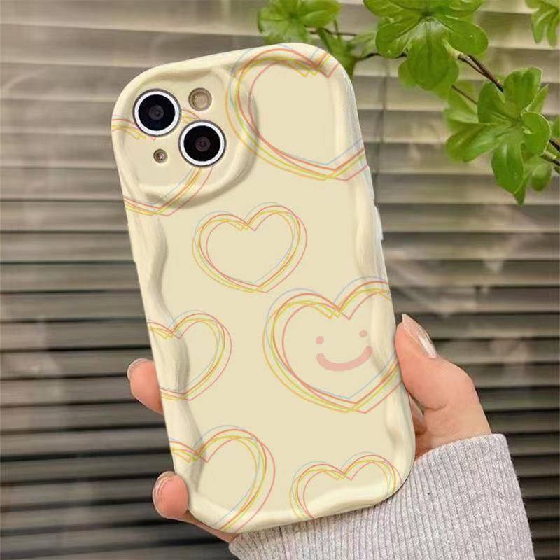 Rakuten - ハッピーイエロー ニコちゃん ハート かわいい ガーリー レンズ保護 スマホケース 携帯ケース 落下防止 ギフト プレゼント 贈り物 イラスト アイフォンケース スマホケース 携帯ケース iPhoneX/XS XR XSMAX iPhone11 iPhone12 iphone13 iPhone14 iPhone15 iPhone16