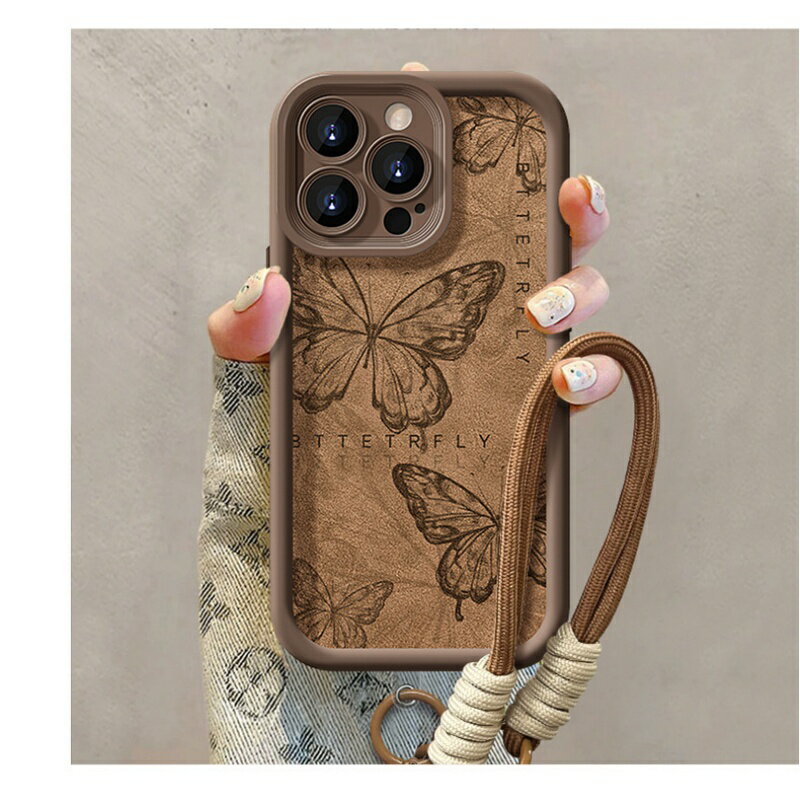 Rakuten - レトロ調 バタフライ 蝶 ハンドストラップ付き 落下防止 おしゃれ スマホケース iPhoneケース 携帯カバー 携帯ケースiPhone11iPhone12iphone13iPhone14iPhone15iPhone16iPhone14plusiPhone15plusiPhone16plus