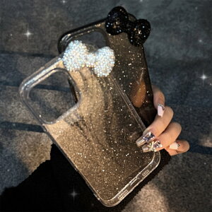 キラキラ輝きビジュリボン クリア 黒 透明 ラメ スマホケース アイフォンケース 携帯ケース 耐衝撃 全機種対応iPhoneケースiPhone11iPhone12iPhone13iPhone14iPhone14plusiPhone15iPhone15plusiPhone16iPhone16plus