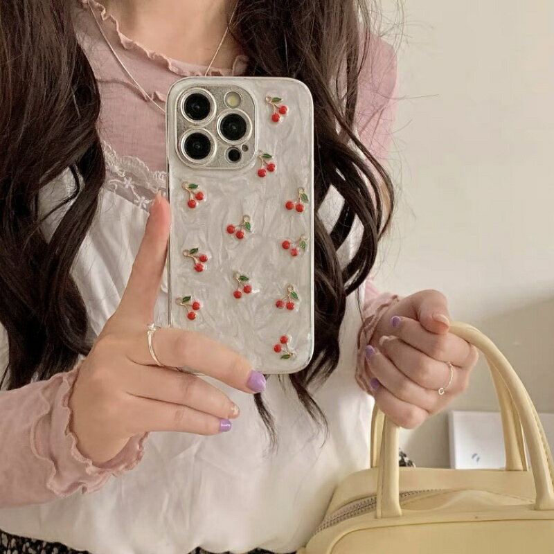 Rakuten - チェリー さくらんぼ 上品 高見え 艶 可愛い おしゃれ 立体デコ ガーリー フェミニン 女子力 韓国 ギフト プレゼント 贈り物 アイフォンケース スマホケース 携帯ケース iPhoneX/XS XR XSMAX iPhone11 iPhone12 iphone13 iPhone14 iPhone15 iPhone16