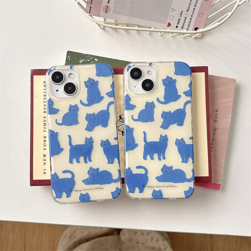 Rakuten - 青い猫 ねこ ネコ モダン レトロモダン シンプル おしゃれ かわいい プレゼント 贈り物 ギフト 携帯カバー 携帯ケース iPhoneケース アイフォンケース スマホケース iphone13 iPhone14 iPhone15 iPhone16