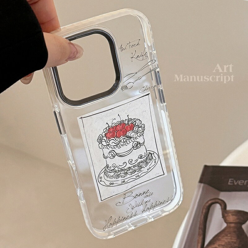 Rakuten - 手書き風 ケーキ バースデー 透明ケース クリア お洒落 主役 贈り物 ギフト プレゼント スマホケース アイホンケース iPhone11 iPhone12 iphone13 iPhone14 iphone15 iPhone16 iPhone16pro iPhone16proMAX
