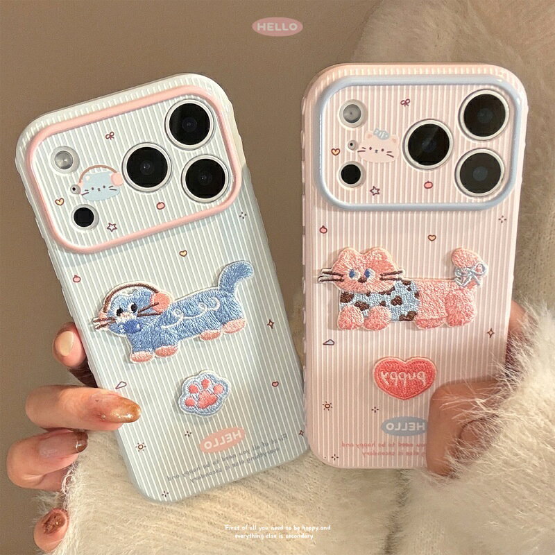Rakuten - ワッペン風 猫さん 肉球 ブルー ピンク かわいい ガーリー スマホケース アイフォンケース 携帯ケース iPhone12 iPhone13 iPhone14 iPhone15 iPhone16 iPhone17 iPhone17pro iPhone17proMAX