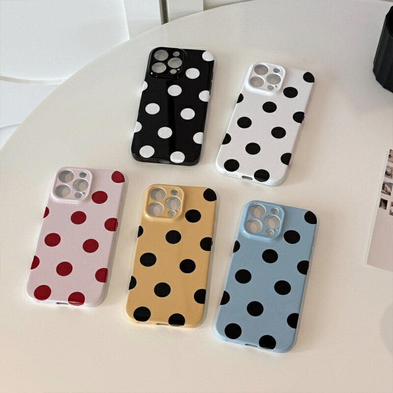 Rakuten - ドッド柄 5色 水玉 可愛い シンプル 艶 おしゃれ スマホケース 全機種 スマホケース iPhoneケース iPhone7/8/SE2/SE3 iPhone7plus/8plus iPhone11proMAX iPhone16plus iPhone17 iPhone17pro iPhoneAir