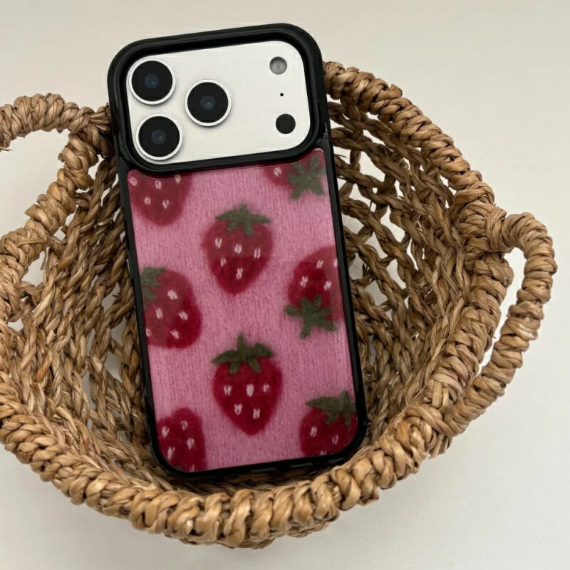 Rakuten - ニット風 イチゴ 光沢 可愛い キュート 韓国風 ピンク 携帯カバー スマホケース プレゼント ギフト iPhoneケース 携帯ケース アイフォンケース iPhone11 iPhone12 iPhone13 iPhone14 iPhone15 iPhone16 iPhone17 iPhone17pro iPhone17proMAX iPhoneAir