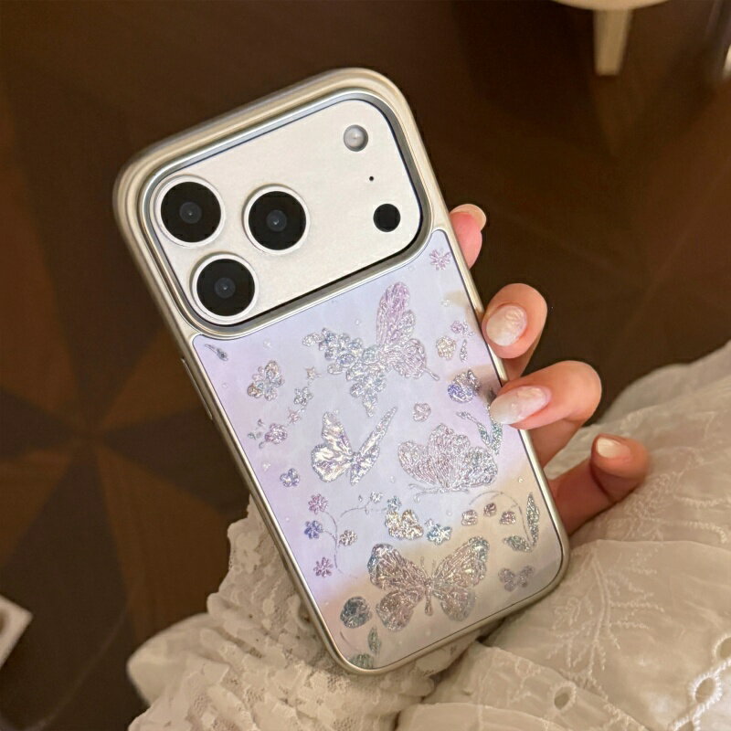 Rakuten - グラデーションパープル蝶が舞う 洗練 バタフライ ラッキーモチーフ ツヤ キラキラ おしゃれ かわいい ギフト プレゼント 贈り物 スマホケース iPhoneケースiPhone11/12/13/14 iPhone14Plus iPhone15 iPhone15Plus iPhone16 iPhone16Plus iPhone17 iPhoneAir