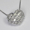 ダイヤモンドネックレス（レディース） ダイヤモンドネックレス　K10WG・ダイヤモンド0.3ct　ハートパヴェペンダント（ネックレス）【あす楽対応】