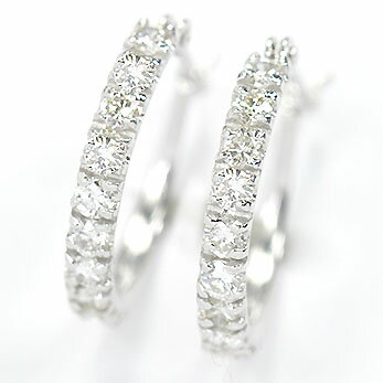 プラチナ ダイヤモンド ピアス エタニティー 天然ダイヤ0.5ct（SIクラス・鑑別書カード付）×プラチナ　エタニティーピアス　フープピアス