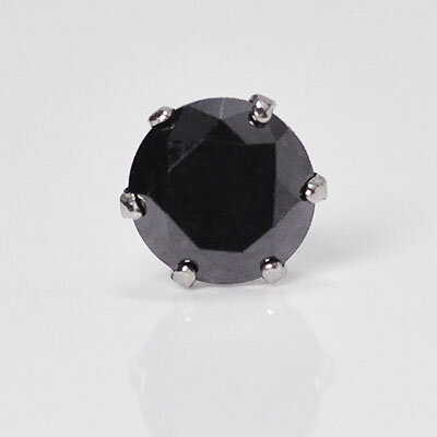 ダイヤモンドピアス 片耳 プラチナ・ブラックダイヤモンド0.3ct シングルピアス 片耳用 メンズ