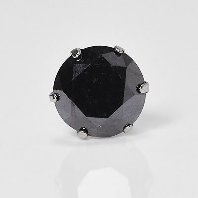 ダイヤモンドピアス 片耳 プラチナ・ブラックダイヤモンド0.6ct シングルピアス 片耳用 メンズ