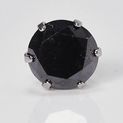 ダイヤモンドピアス 片耳 プラチナ・ブラックダイヤモンド1.2ct シングルピアス 片耳用 メンズ