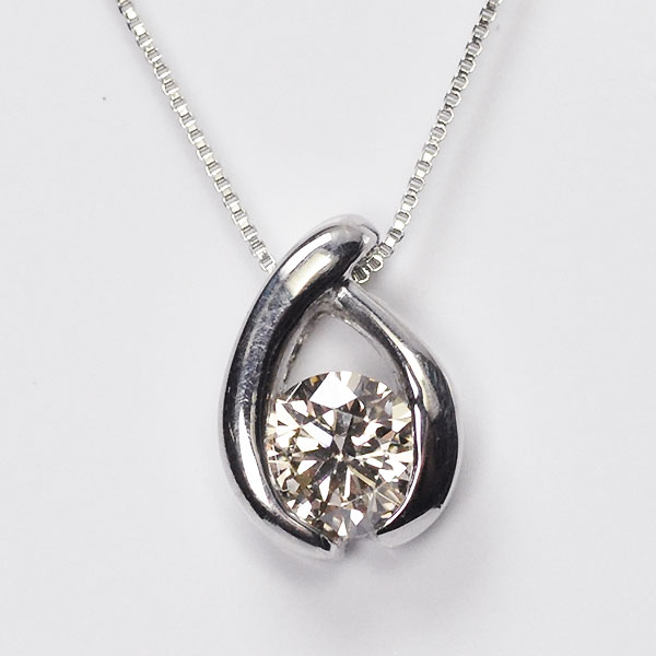プラチナ・ダイヤモンド0.3ct(VSクラス・H&C・鑑別書カード付) シンプルペンダント(ネックレス) ダイヤモンドネックレス