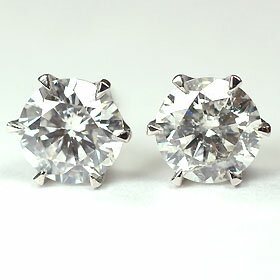 プラチナ プラチナ ダイヤモンド ピアス 一粒 1カラット プラチナ・ダイヤ1.0ct（Hカラー・SIクラス・GOOD・鑑定書付）　スタッドピアス【あす楽対応】