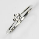 婚約指輪 プラチナ ダイヤモンド0.1ct 桜一粒リング SIクラス 鑑別書カード付 プラチナダイヤモンドリング Pt900 プロポーズリング エンゲージリング