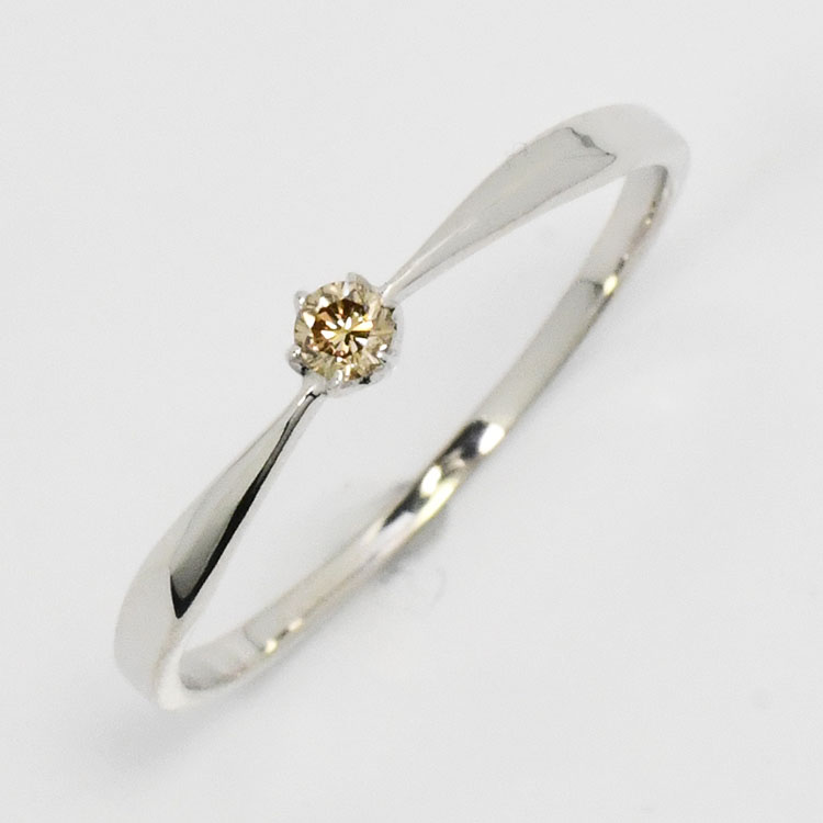 天然ダイヤモンドリング 0.05ct 一粒リング プラチナカラー 婚約指輪 エンゲージリング プロポーズリング 指輪 6本爪 ティファニー爪