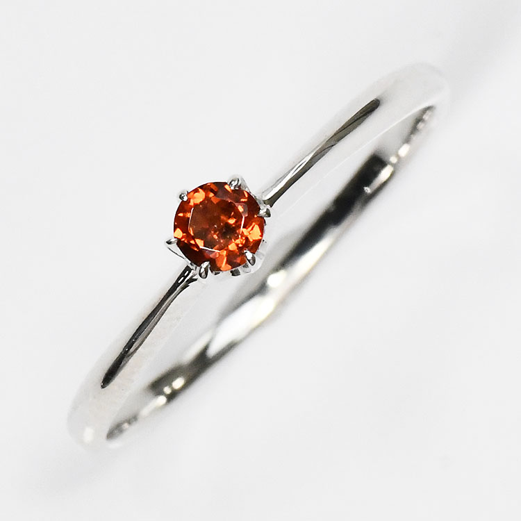 ガーネット誕生石一粒リング指輪シル...