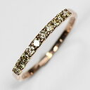 天然ダイヤモンドリング 0.25ct(SIクラス・鑑別書カード付) エタニティ10リング ピンクゴールド K18PG鍍金 スウィートテンエタニティー 指輪