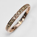 天然ダイヤモンドリング 0.2ct(SIクラス・鑑別書カード付) エタニティリング ピンクゴールド K18PG鍍金 レールデザイン エタニティー 指輪