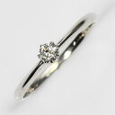 天然ダイヤモンドリング 0.1ct(SIクラス・鑑別書カード付) 一粒リング プラチナカラー 婚約指輪 エンゲージリング プロポーズリング 指輪 6本爪 ティフ...