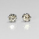 天然ダイヤモンドピアス 0.1ct(SIクラス・鑑別書カード付) 一粒ピアス プラチナカラー スタッドピアス 6本爪 ティファニー爪(4)