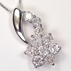スイートテンダイヤモンド プラチナ ダイヤモンド ネックレス スウィートテン SIクラス プラチナ・ダイヤモンド1.0ct　スウィートテンフラワーペンダント(ネックレス） 結婚10周年記念 スウィート10ダイヤモンド