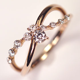 ダイヤモンドリングピンクゴールドス...