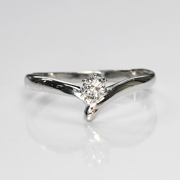 【侍ダイヤモンド】ダイヤモンド0.1ct エンゲージリング H&C G～Iカラー VS～SIクラス プラチナカラー 婚約指輪 ダイヤモンドリング 「イヴ」