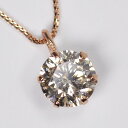 現品限り！ ダイヤモンド ネックレス K10PG ダイヤモンド0.407ct（M・SI2・鑑定書カード付） スタッドペンダント（ネックレス） ピンクゴールド 6本爪 ティファニー爪