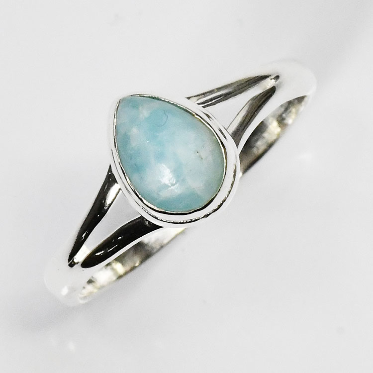 稀少石ラリマードロップカボションリ...