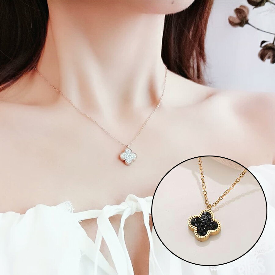 四つ葉リバーシブルネックレス　レディース　おしゃれ　送料無料 mimi みみ ミミ an031のサムネイル