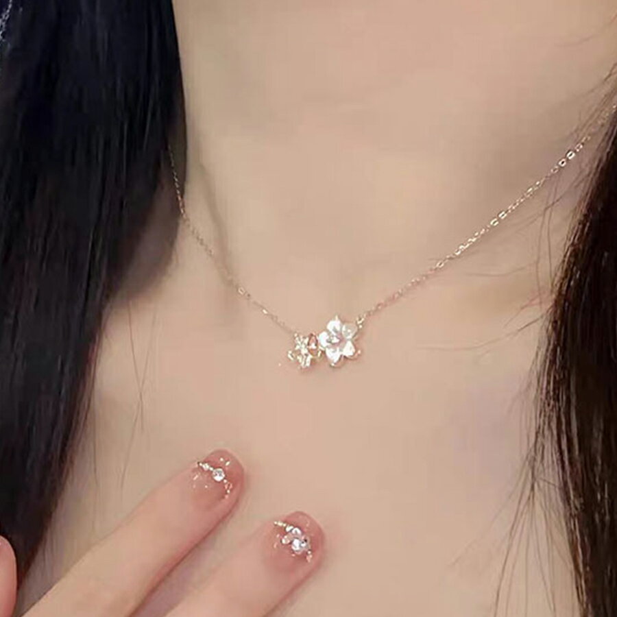 Rakuten - 桜モチーフデザインネックレス フラワー シルバー 上品 かわいい レディース おしゃれ 送料無料 Mimi みみミミ an081