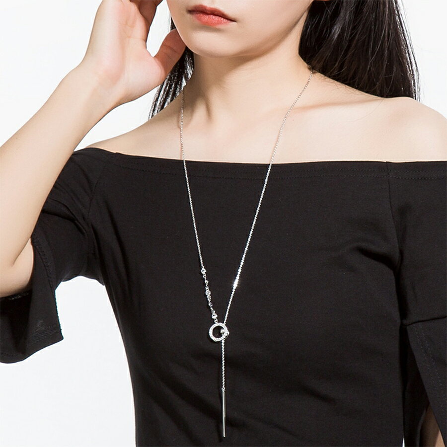Rakuten - ロングチェーンデザインネックレス ジルコニア 上品 レディース おしゃれ 送料無料 Mimi みみミミ an094