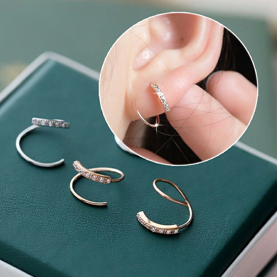 Rakuten - ロールピアス　キュービックジルコニア キャッチレス 金属アレルギー対応 S925ポスト レディース シンプル おしゃれ　送料無料 Mimi みみミミ ap026