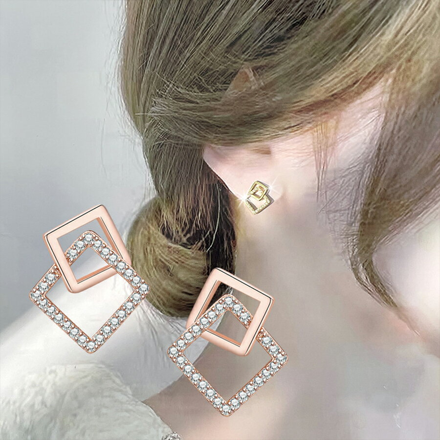 Rakuten - ツインスクエアフレームピアス レディース 送料無料 Mimi みみミミ ap058