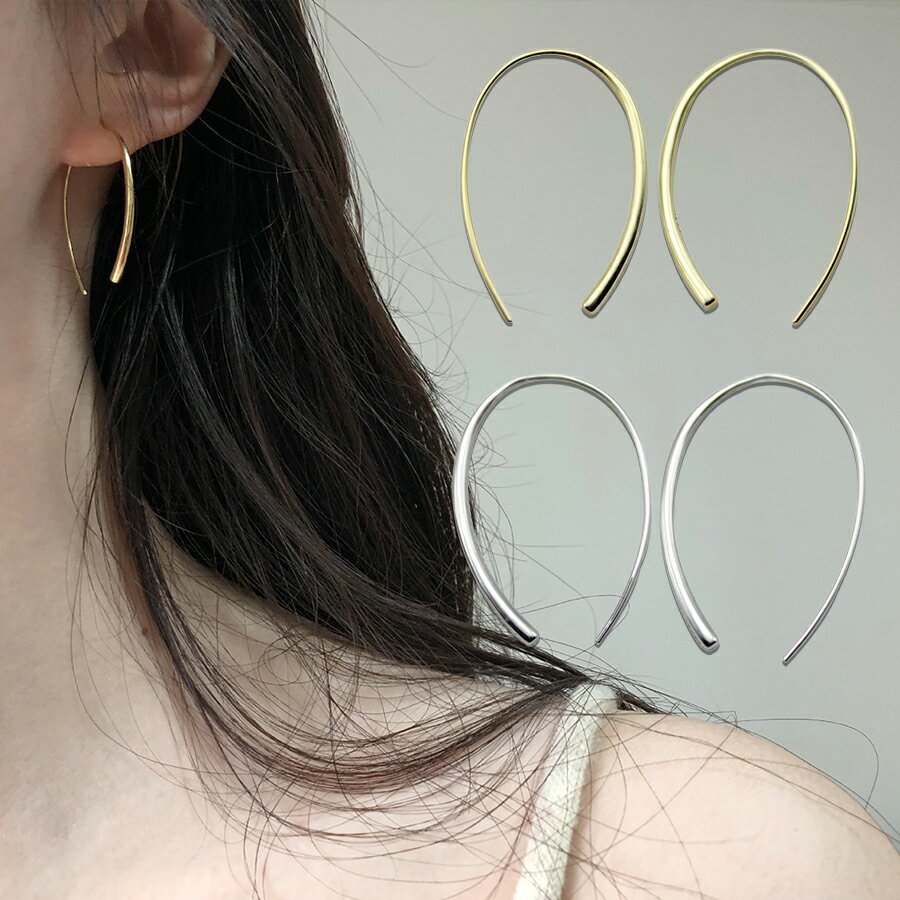 Rakuten - フックピアス フープ ゴールド シルバー レディース 送料無料 Mimi みみミミ ap108