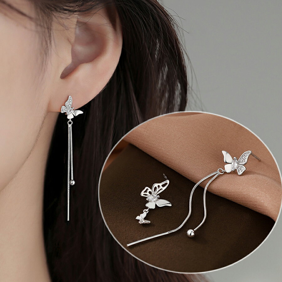 Rakuten - バタフライアシンメトリーピアス シルバー レディース 送料無料 Mimi みみミミ ap115