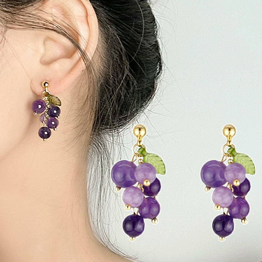 ぶどうピアス かわいい パーティー 二次会 女子会 デート レディース 送料無料 Mimi みみミミ ap168