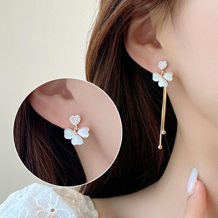 Rakuten - クローバーチャーム2wayタッセルピアス ゴールド パーティー 二次会 女子会 デート 大人女子 レディース 送料無料 Mimi みみミミ ap229