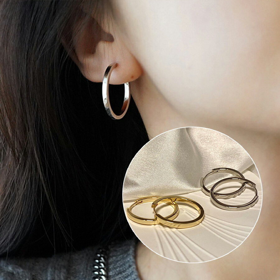 Rakuten - フープピアス ゴールド シルバー シンプル 上品 パーティー 二次会 女子会 デート 大人女子 レディース 送料無料 Mimi みみミミ ap340