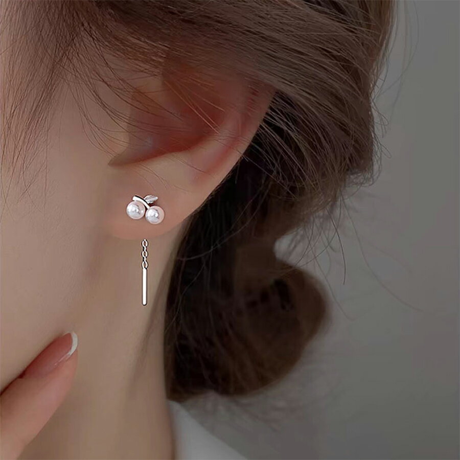 チェリーチェーンピアス さくらんぼモチーフ キャッチレス 女子会 デート 大人女子 レディース 送料無料 Mimi みみミミ ap354