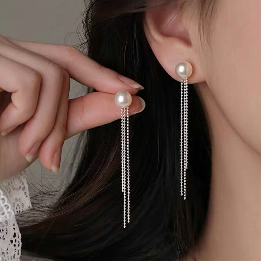 Rakuten - 2wayパールチェーンピアス パール6mm ポストシルバー925 女子会 デート 大人女子 レディース 送料無料 Mimi みみミミ ap394a