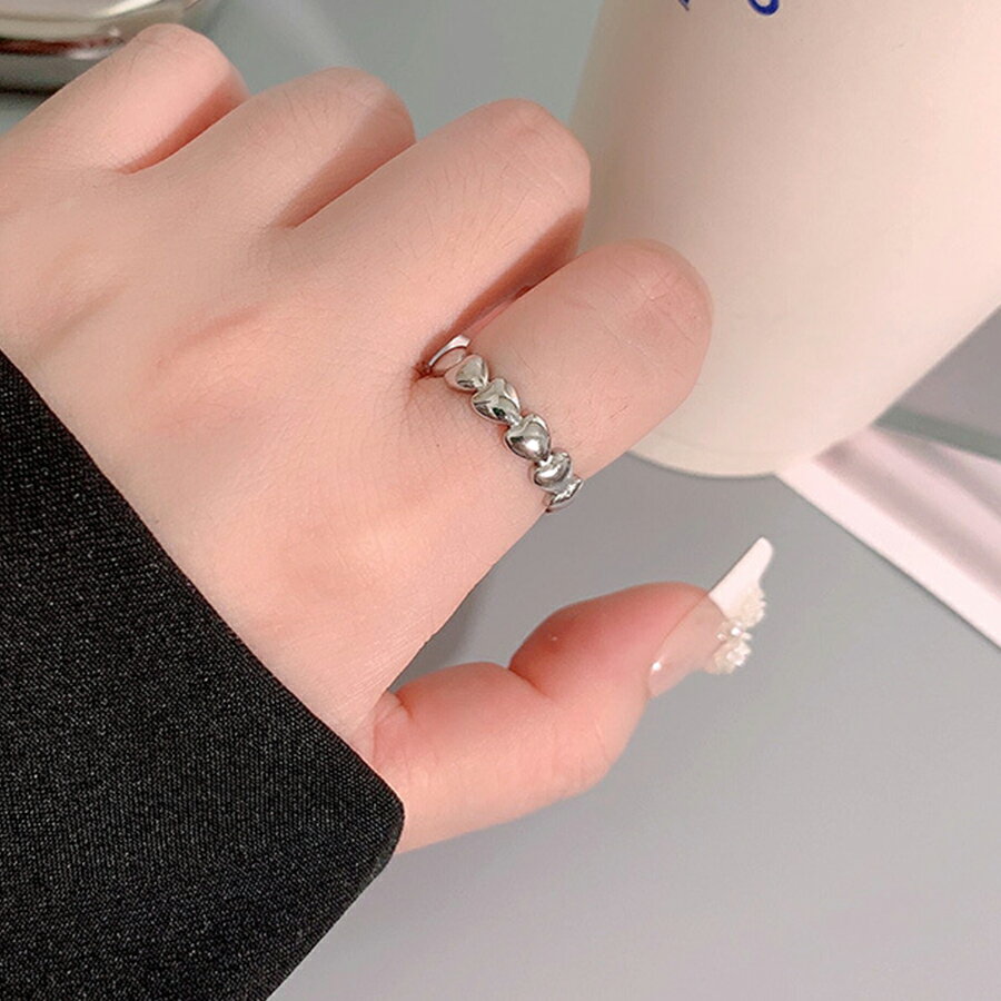 ハートデザインリング レトロハート シルバー ゴールド サージカルステンレス ワンポイント かわいい レディース 送料無料 Mimi みみミミ ar054