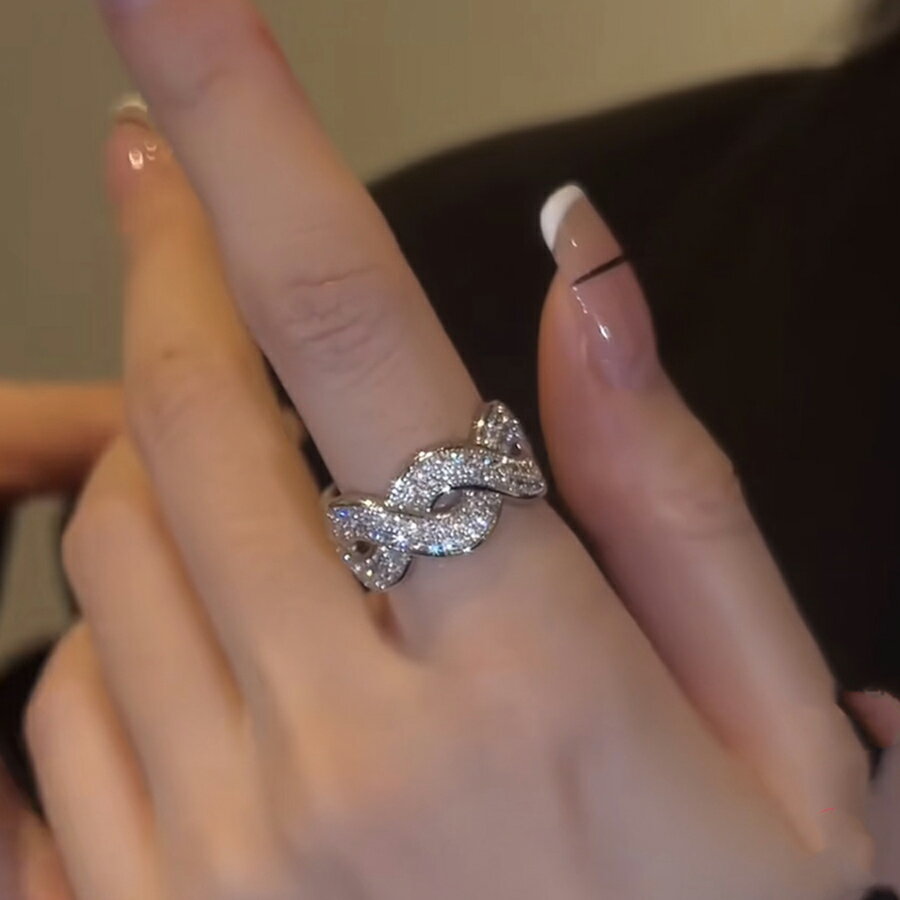 Rakuten - デザインオープンリング シルバー ジルコニア ワンポイント おしゃれ レディース 送料無料 Mimi みみミミ ar083