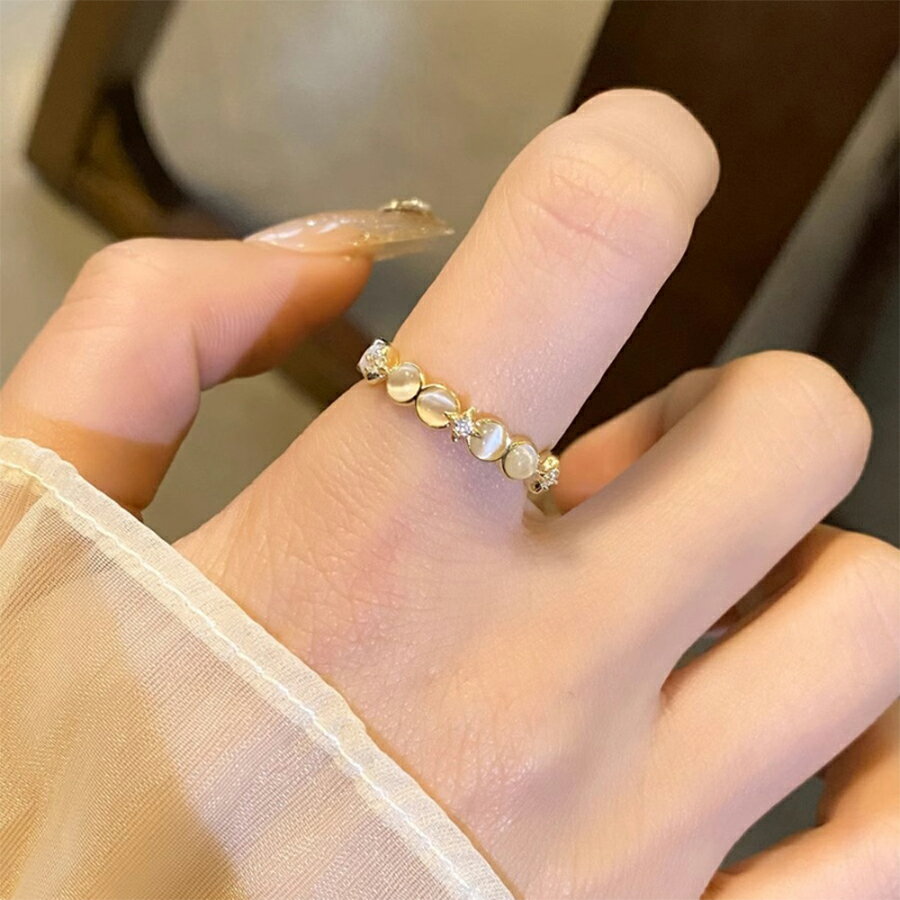 Rakuten - ストーンモチーフデザインオープンリング ワンポイント おしゃれ かわいい レディース 送料無料 Mimi みみミミ ar120