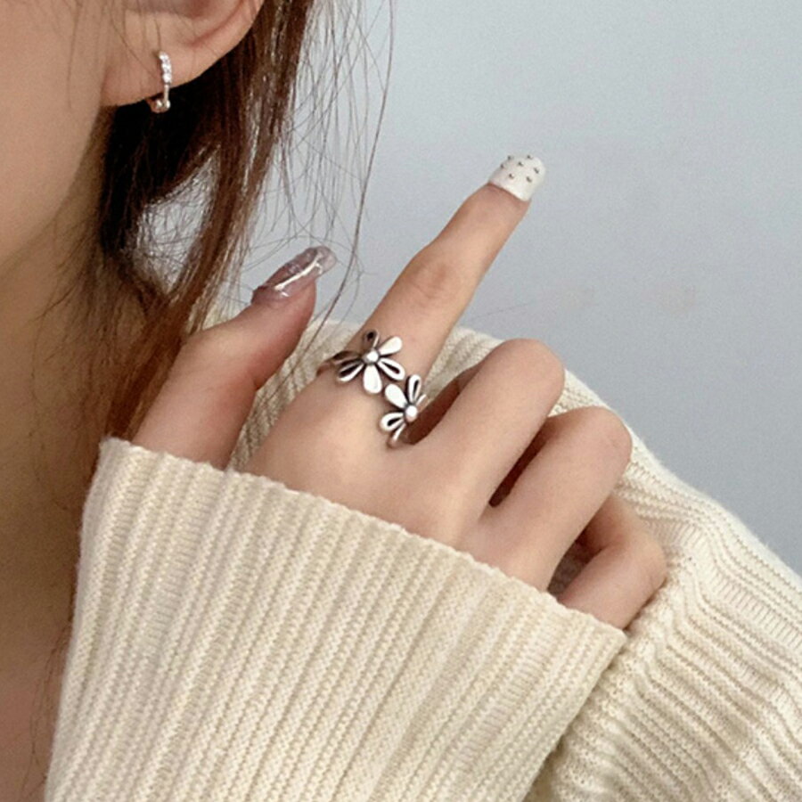 Rakuten - アンティークフラワーリング オープンリング 花 ワンポイント おしゃれ かわいい レディース 送料無料 SLENDER スレンダ ar131