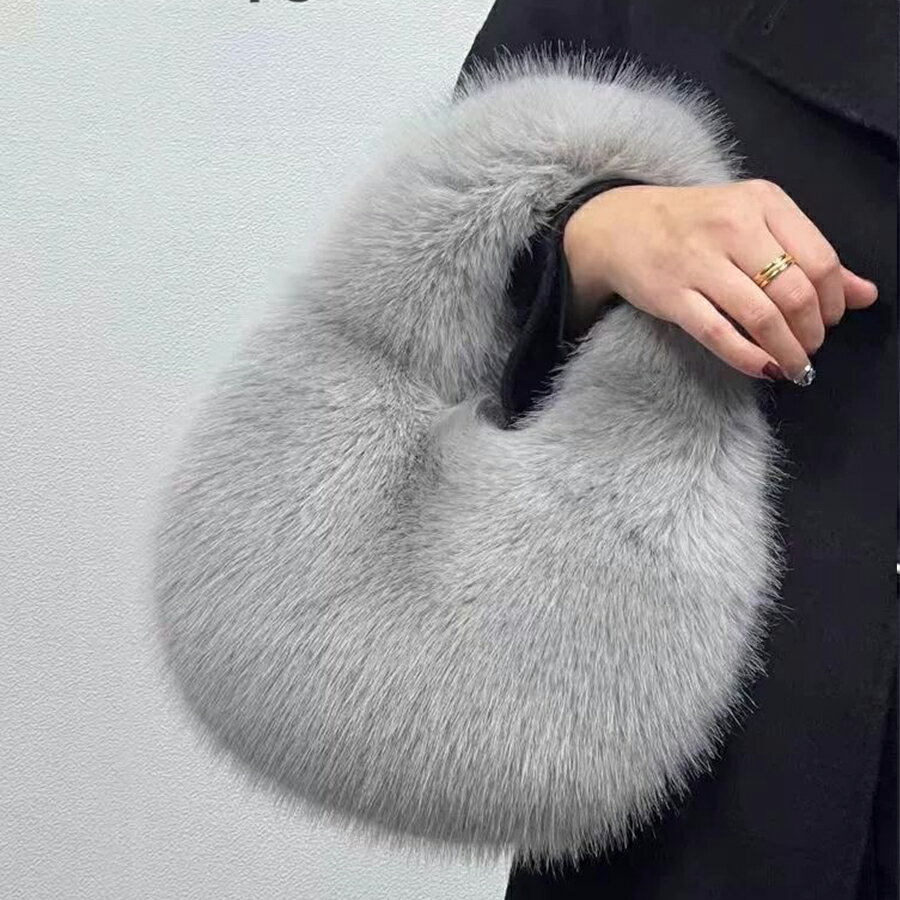 Rakuten - アニマルファー ハンドバッグ ふわふわ オケージョン ゴージャス パーティー 秋冬 レディース 送料無料 Mimi みみミミ bas090