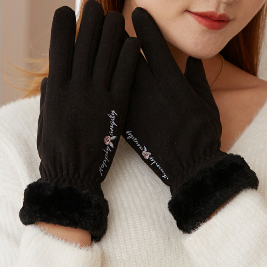スマホ対応レディース手袋 暖かい スマホ対応 かわいい ふわふわ 五本指 なめらか おしゃれ プレゼント タッチパネル 秋冬 送料無料 Mimi みみミミ ws011