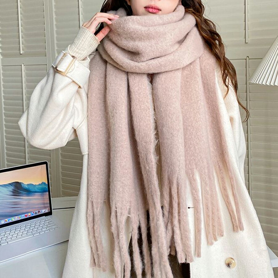 モヘアタッチマフラー 無地 ふわふわ 13colors 可愛い フェミニン おしゃれ 秋冬 レディース 送料無料 ..