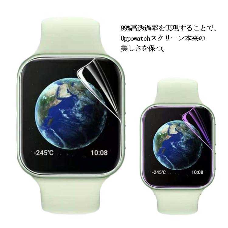 Oppowatch Oppowatch2 ECG 41mm 42mm 46mm 保護フィルム 2枚セット Oppo 保護シート カバー【送料無料】画面保護フィルム スマートウォッチ保護フィルム ミバンド 曲面 反射 指紋防止